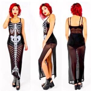 Iron Fist Bone Deep Mesh Maxi Dress Size Large
